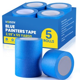 VOISEN 5 Rolls Painters Tape, Blue Painters Tape, 3 Inch Wide (2.99 in x 55 Yds), Masking Tape for Multi-Purpose, Masking Tape Bulk,DIY Artist Craft Arts, Decoration, Drafting, No Residue