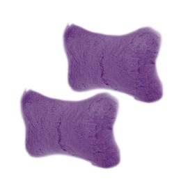 A ABSOPRO 1 Pair Furry Car Seat Neck Pillows Soft Headrest Accessories Purple Item Replacement