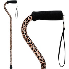 DMI DMI Adjustable Designer Cane with Offset Handle and Strap, Leopard, Multi-colored