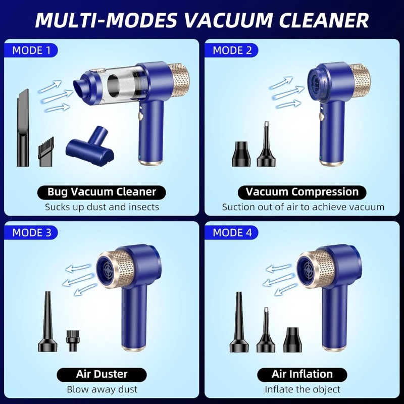 Jahy2Tech Upgraded Cordless Bug Vacuum 16000 PA - Small Spider