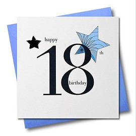 Claire Giles Hearts and Stars Happy 18th Birthday Card - Blue