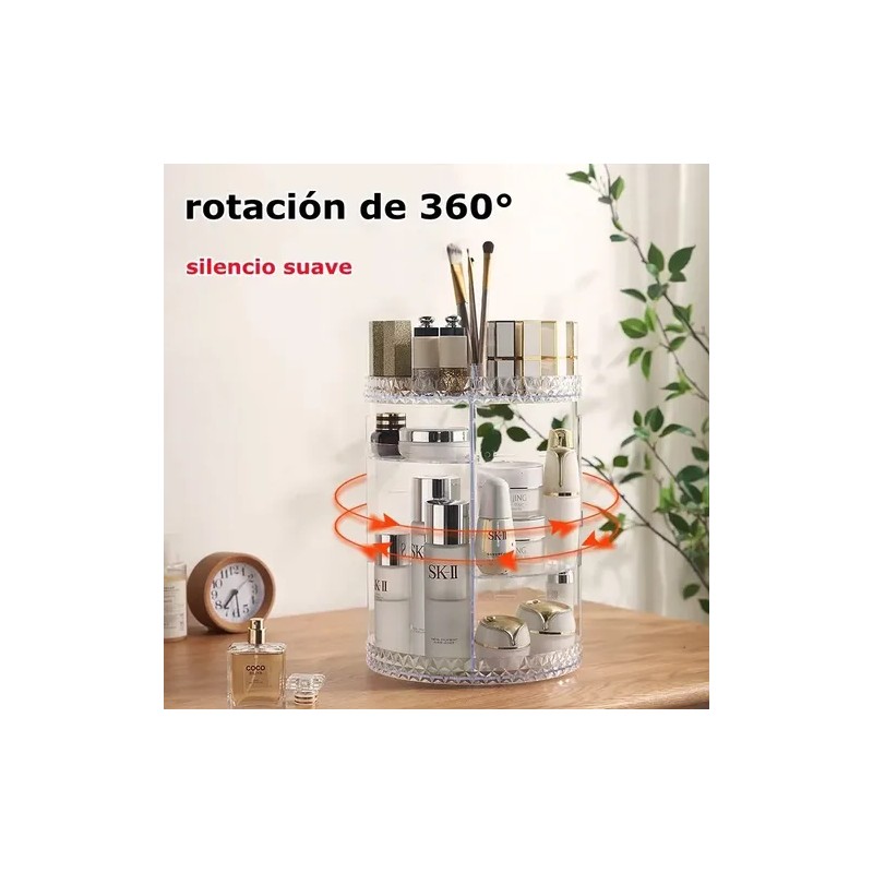Organizador De Maquillaje Almacenamiento Con Rotación De 360
