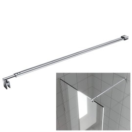 Polished Silver Stainless Steel Wall-to-Glass Bathroom Shower Support Bar Arm for 5/16" 3/8" Thick Glass Door, 47 Inch Fixed Supporting Rod for Frameless Glass Panel