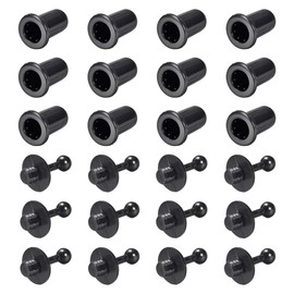 sourcing map 12 Pairs Speaker Small Peg Kit Guides 25.5mm Black 6mm Diameter