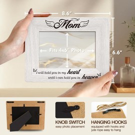 Memorial For Loss Of Mother Picture Frame, Bereavement Gifts For Mom, Sympathy Gifts For Loss Of Stepmom, Funeral Gifts, Condolence Gifts For Loss Of Mother In Law, Memory Mom Picture Frame Fits 4x6”