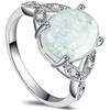 925 Sterling Silver Oval Shaped Created Fire Opal Wedding Engagement