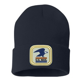 ALLNTRENDS Delivery Man Hoodie Post Office Mailman Embroidered Sweatshirts Postal Worker Cap Eagle Top (Navy Blue Beanie)