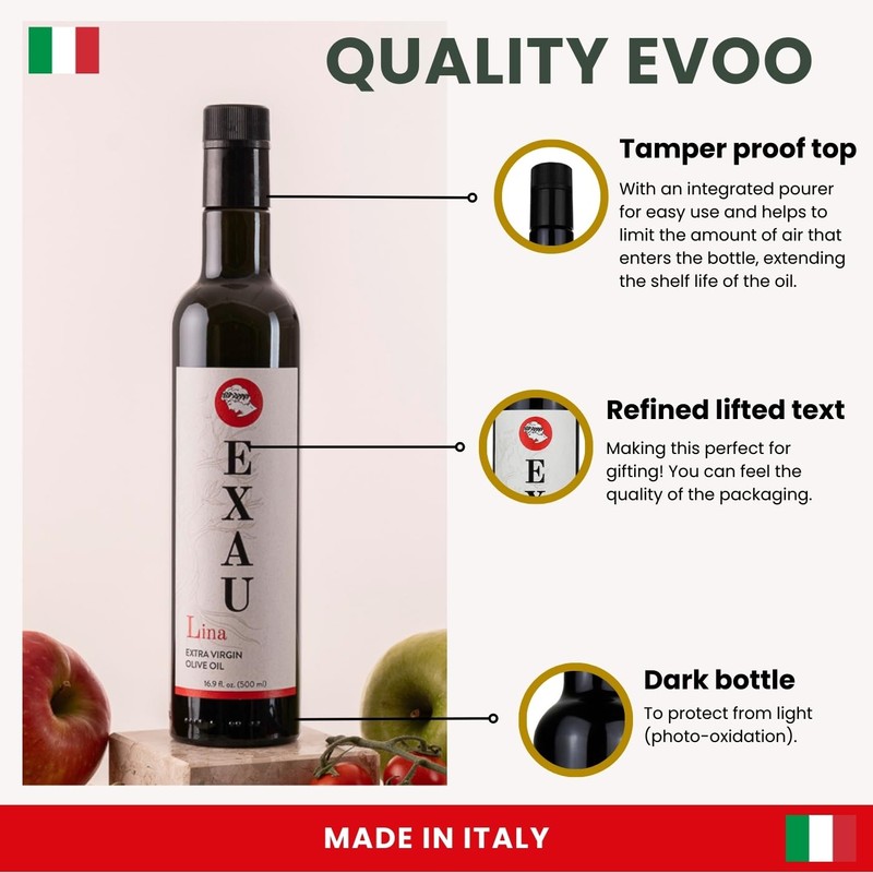 EXAU Extra Virgin Olive Oil - Lina, 897 mg/kg Polyphenol
