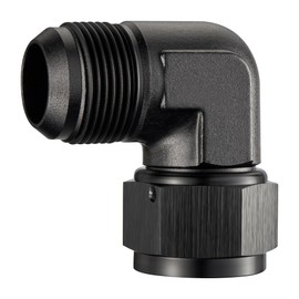 EVIL ENERGY 16AN Female to AN16 Male Flare 90 Degree Swivel Fitting Adapter Aluminum Black