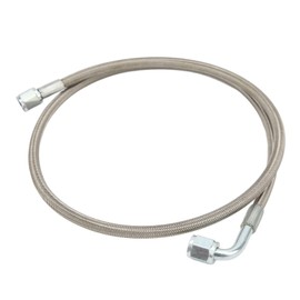 Turbo Oil Supply Line, Stainless Steel 4An 90 Degree Braided Oil Feed Pipe Pipe Hose Turbo Oil Line Kit, Turbo Oil Feed (60 Inch)