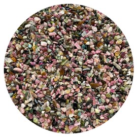 Wholesale Natural Semi Tumbled Rainbow Tourmaline Gemstone Chips, Crushed Mini Crystals, Undrilled Crystal Chips (Rainbow Tourmaline, 0.25 Pound)