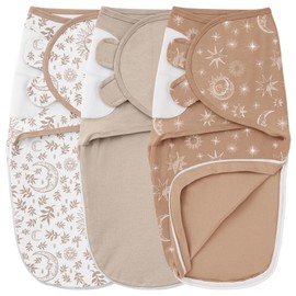 Unnivoll Baby Swaddles, Newborn Swaddle Sack Beige Coffee Solar