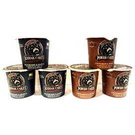 Kodiak Cakes Unleashed, Flapjack on the Go' COMBO PACK: 3 Cups of BLUEBERRY & MAPLE, 3 Cups of CINNAMON & MAPLE + BONUS 3 oz Maple Syrup, 6 Individual 2.25 oz Cups