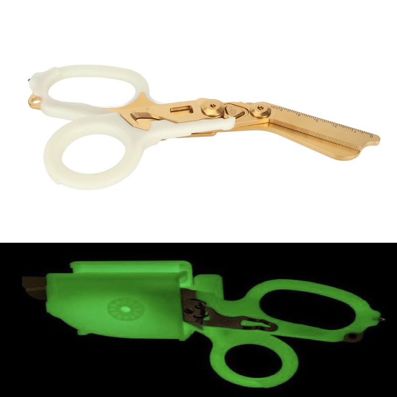Emergency Response Shears with Glass Breaker Stainless Steel Plastic Luminous