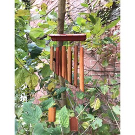 MAYMII Large 65cm (25") 12 Tubes Double Antique Nature Bamboo Feng Shui Wind Chime Indoor Outdoor Wooden Melody Wind Bell