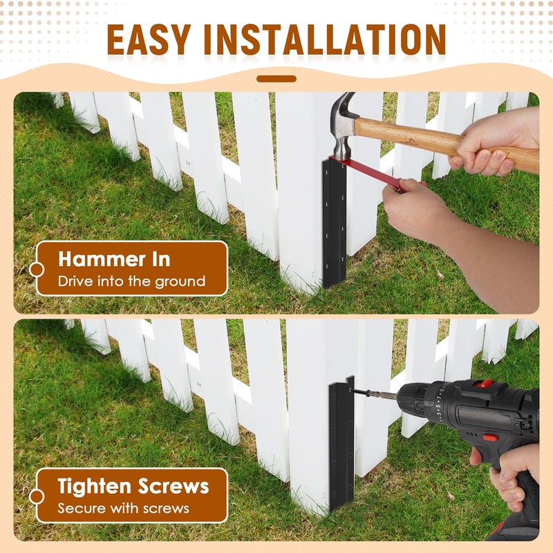 SDSNTE 10 Pack Fence Post Repair Stakes –14 Ga Heavy-Duty
