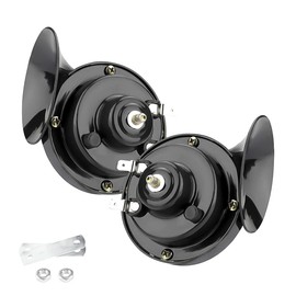 300DB Super Loud Train Horn, 2PCS Car Air Electric Snail Double Horn, 12V Waterproof Air Horns Replacement Kit, Automotive Accessories Universal for Car, Motorcycle, Truck, Bike, Boat (Black)