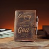 moonster Refillable Leather Journal Joshua 1:9 Bible Verse Embossed Journals