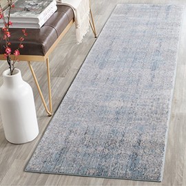 Safavieh Mystique Collection MYS971A Modern Abstract Distressed Runner, 2'3" x 12' , Teal / Multi
