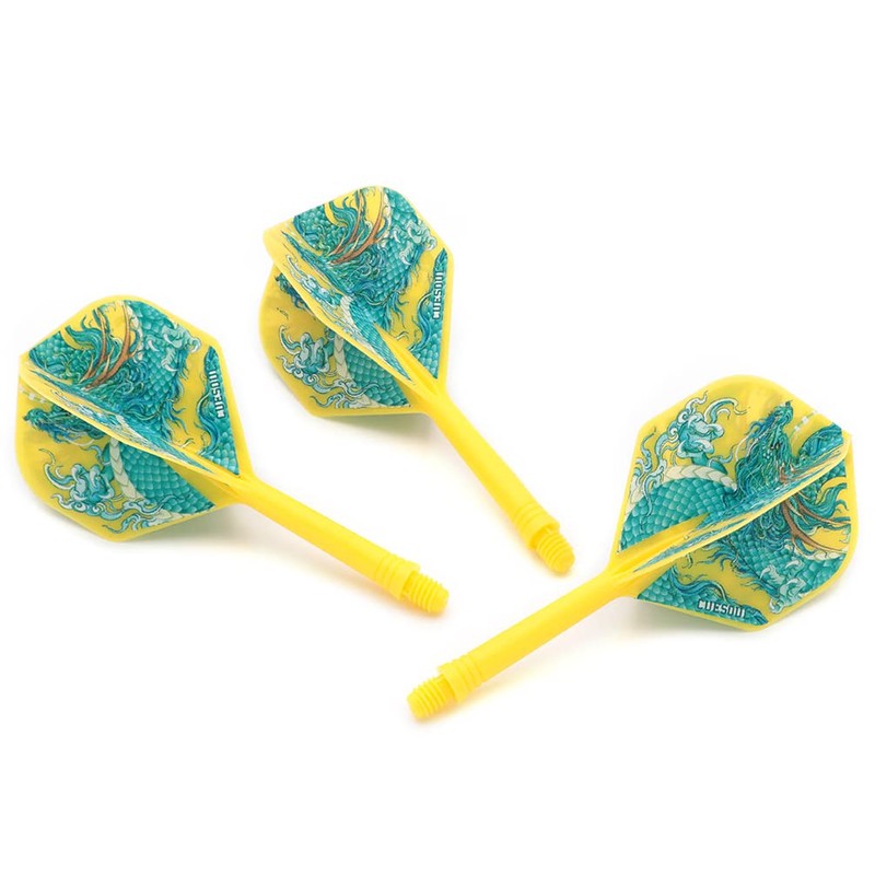 CUESOUL Integrated Dart Shaft and Flights with Four Mythological Symbols