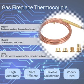 Gas Fireplace Thermocouple, Thermocouple Fireplace Replacement Kit Adaptors, Fireplace Heater Universal Gas Thermocoupler Sensor, for Induction Cooker, Gas Stove, Heating Device
