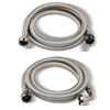 2-Pack HeSun 6 Ft Washing Machine Hose, 3/4" FHT Stainless