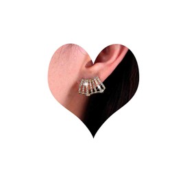 Atentuyi Boho Open Earrings Gold CZ Huggie Earrings Illusion Rhinestone Stud Claw Earrings Sparkling Crystal Earrings Split Twisted Earrings Twist Chunky Earrings Jewellery for Women Girls