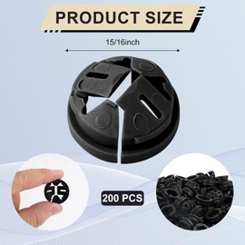 200pcs Non-Metallic Push-in Cable Connectors, 3/8 Inch Trade Size Plastic Electrical Box Wire Inserts Button Push in NM Cable Connector for Romex 1/2 Inch Knockouts (Black)