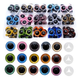 ARTCXC 90Pcs 15mm &16mm 3Styles Plastic Safety Eyes Glitter Eyes Solid Craft Crochet Eyes with Washers for DIY Making of Puppet Bear Crafts Toy Doll Carfts