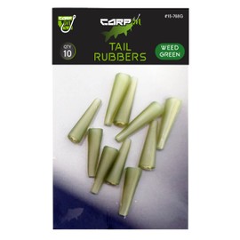 Carp On - 10pk of TAIL RUBBERS Rig Terminal Tackle - Lead Protection - To Make Your Own Rigs - Available in Brown & Green (10 x Weed Green) [15-768G]