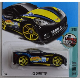 Hot Wheels 1:64 Scale die cast Tooned 8/10, Black C6 Corvette 77/365