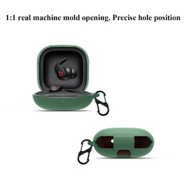 QWYJ for Beats Fit Pro Funda Protectora de Silicona Case, Funda de Carga portátil con mosquetón Anti-perdida (Rojo)