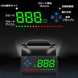 iKiKin GPS HUD Head Up Display Car Speedometer with Overspeed Warning LED Display with Reflective Film A2 (Black/Black)