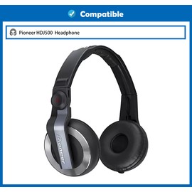 DowiTech Professional Ear Pads Replacement Cushions Compatible with Pioneer HDJ500 HDJ 500 HDJ-500 Headphones Ear Pads with Skin-friendly Leather and Memory Foam