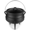 Bruntmor 8-Quart Pre-Seasoned Cast Iron Cauldron - African Potjie Pot