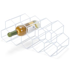 NAT & Jules Honeycomb White Iron Metal Tabletop Wine Rack, Large - Perfect for Kitchen Countertop, Pantry or Cabinets Display or Storage - Holds 12 Bottles, White