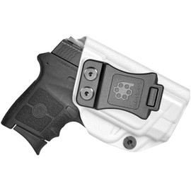 Amberide IWB KYDEX Holster Fit: Smith & Wesson M&P Bodyguard 380 Auto & Integrated Laser Pistol | Inside Waistband | Adjustable Cant | US KYDEX Made (Arctic White, Right Hand Draw (IWB))