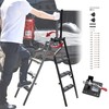 45" Foldable Pickup Truck Tailgate Ladder with Grab Handle, 360°