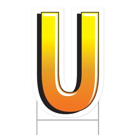 Beistle Letter U Yard Sign with Metal Stakes