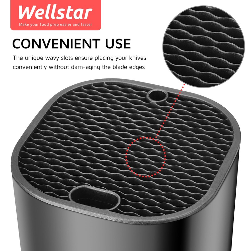 Universal Knife Block for Kitchen, WELLSTAR Knife Holder without Knives,