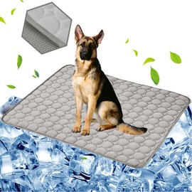 Dog Cooling Mat Pet Cooling Pads Dogs & Cats Pet Cooling Blanket for Outdoor Car Seats Beds (28IN * 40IN, Grey)