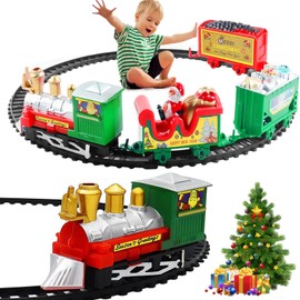 Small Train Decoration, Electric Train Set, Christmas Train Set, Christmas Tree Decoration Gift for Children, Christmas New Year Gift for Boys Girls