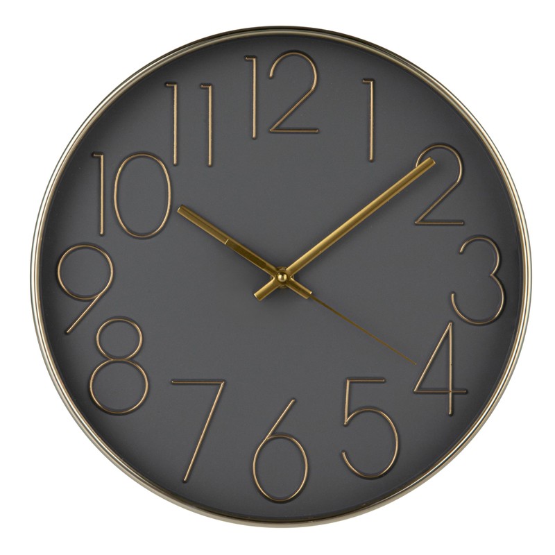 Bloomingville Aureate Hour Wall Clock, Grey and Gold