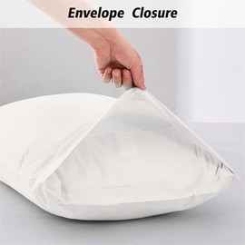 Lirex 2 Pack Pillow Cases, 100% Cotton Breathable Pillowcases, 20"X 26" Standard Size, White