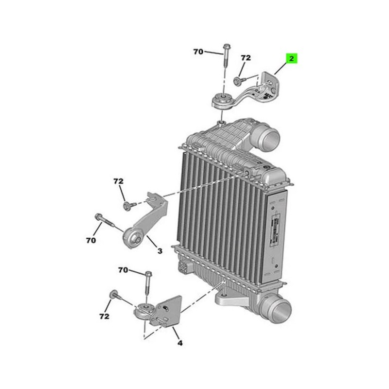 Intercooler Radiator Bracket Upper Holder for Peugeot Partner 9803779180