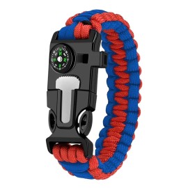 Unbranded Outdoor Adjustable Heavy-Duty Paracord Survival emergency Bracelet Compass Rope