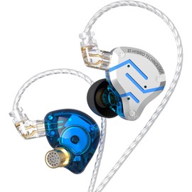 KZ ZS10 Pro - Auriculares con cancelación de ruido, 4BA+1DD, 5 conductores, auriculares de metal de alta fidelidad con placa frontal de acero inoxidable, cable desmontable de 2 pines (azul meteorito,