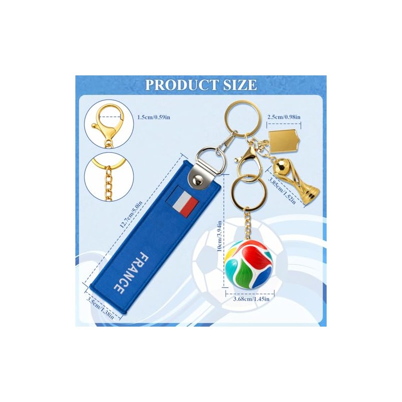 4-Piece Soccer Keychain Set - World Cup Inspired Accessories