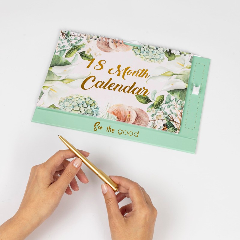 2025 Desk Calendar Free Standing Flip Over Spiral Bound Wall