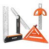 RONGPRO 4Pcs Woodworking Tools -7''Aluminum Rafter Square,12''Adjustable Protractor Angle Finder,10'Woodworking